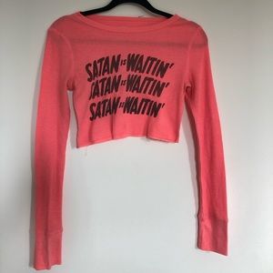 Vintage Pink Waffle Knit Crop Too